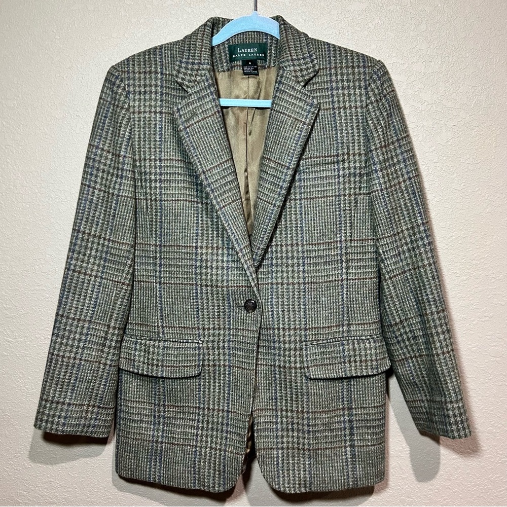 Lauren Ralph Lauren plaid blazer - Equestrian buttons!